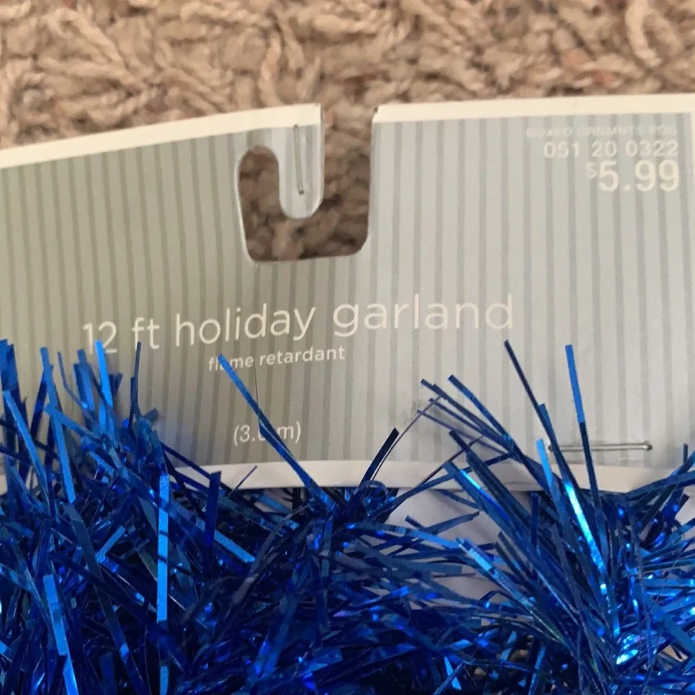 Garland (2) Mantle Decor Christmas Tree Royal Blue Green New Holiday Vintage